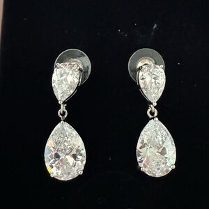 CZ Pear Drop Earrings